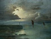 Andreas Achenbach Sonnenuntergang am Meer mit aufziehendem Gewitter china oil painting artist